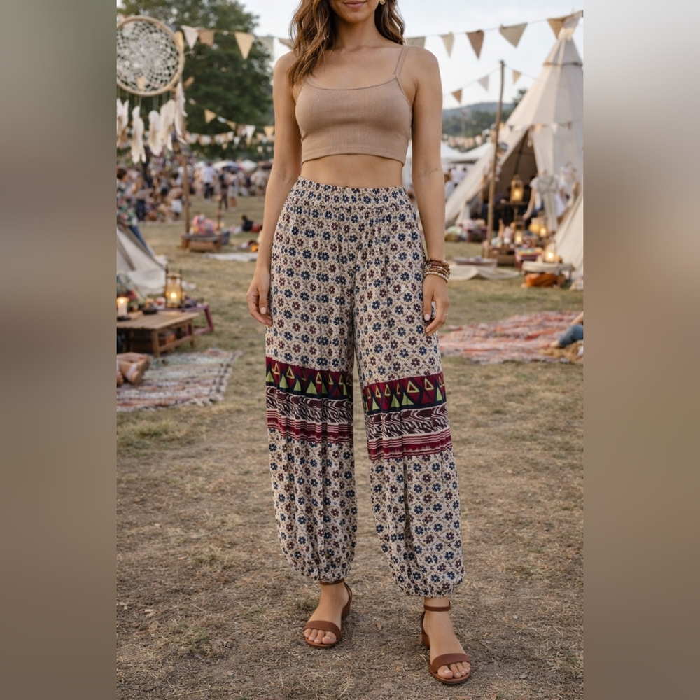 Step In Style Harem Pants High Rise Pockets